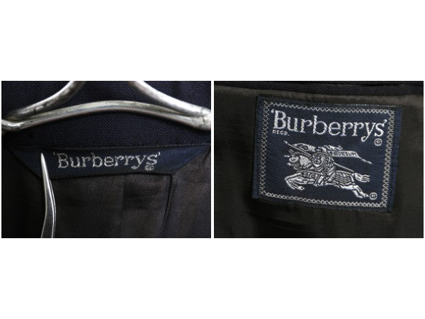 90s USA製 バーバリー プローサム テーラード ジャケット メンズ L 程 古着 旧タグ オールド ブレザー サマー ウール 紺ブレ 素材 きれいめ