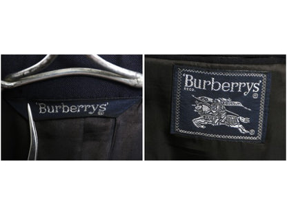 90s USA製 バーバリー プローサム テーラード ジャケット メンズ L 程 古着 旧タグ オールド ブレザー サマー ウール 紺ブレ 素材 きれいめ