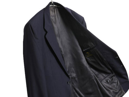90s USA製 バーバリー プローサム テーラード ジャケット メンズ L 程 古着 旧タグ オールド ブレザー サマー ウール 紺ブレ 素材 きれいめ