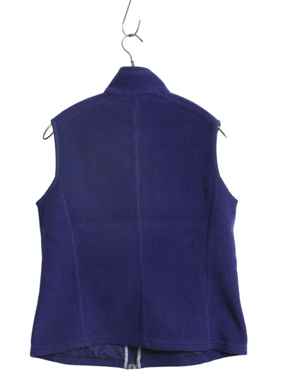 00s USA製 パタゴニア シンチラ ベスト レディース M 古着 01年製 オールド フリース フルジップ ハイネック アウトドア 重ね着 前開き 青