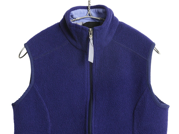 00s USA製 パタゴニア シンチラ ベスト レディース M 古着 01年製 オールド フリース フルジップ ハイネック アウトドア 重ね着 前開き 青