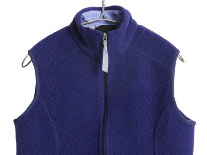 00s USA製 パタゴニア シンチラ ベスト レディース M 古着 01年製 オールド フリース フルジップ ハイネック アウトドア 重ね着 前開き 青