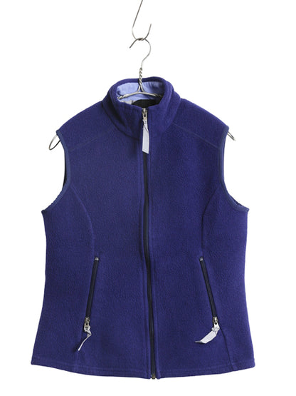 00s USA製 パタゴニア シンチラ ベスト レディース M 古着 01年製 オールド フリース フルジップ ハイネック アウトドア 重ね着 前開き 青