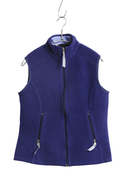 00s USA製 パタゴニア シンチラ ベスト レディース M 古着 01年製 オールド フリース フルジップ ハイネック アウトドア 重ね着 前開き 青
