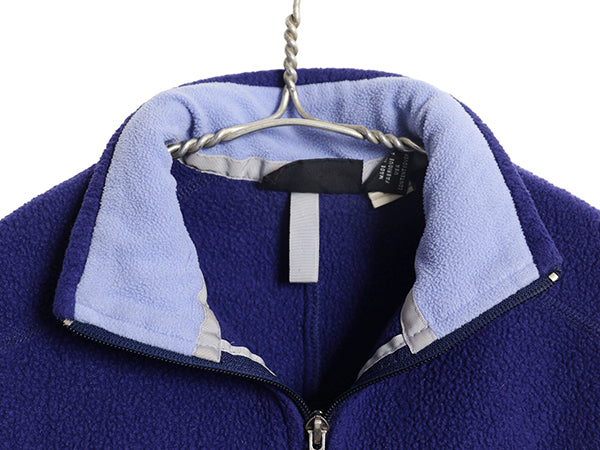 00s USA製 パタゴニア シンチラ ベスト レディース M 古着 01年製 オールド フリース フルジップ ハイネック アウトドア 重ね着 前開き 青