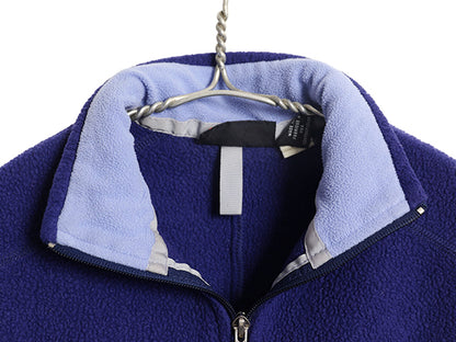 00s USA製 パタゴニア シンチラ ベスト レディース M 古着 01年製 オールド フリース フルジップ ハイネック アウトドア 重ね着 前開き 青