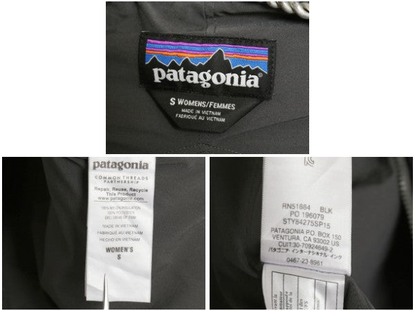 パタゴニア ナノ エア ベスト レディース S 古着 15年製 アウトドア 中綿 キルティング ナイロン フルジップ  重ね着 前開き ハイネック 黒