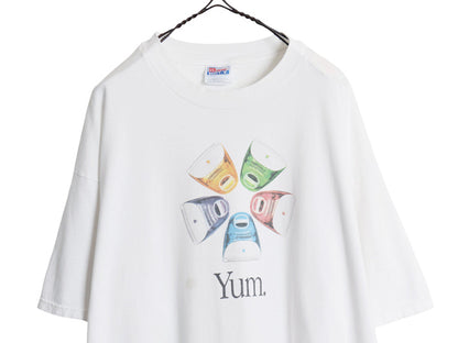 90s ★ アップル iMac Yum イラスト プリント Tシャツ メンズ XXL / オールド 企業物 当時物 コンピューター グラフィック 大きいサイズ 白