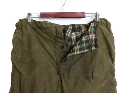 80s イギリス製 ★ バブアー オイルド オーバー パンツ メンズ L / 古着 ヴィンテージ Barbour 2ワラント コットン オリーブ ハンティング