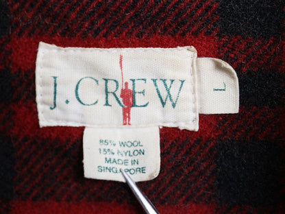 90s ジェイクルー ウール スポーツ ジャケット メンズ L 古着 オールド 旧タグ チェック スイングトップ ブルゾン フルジップ ジャンパー