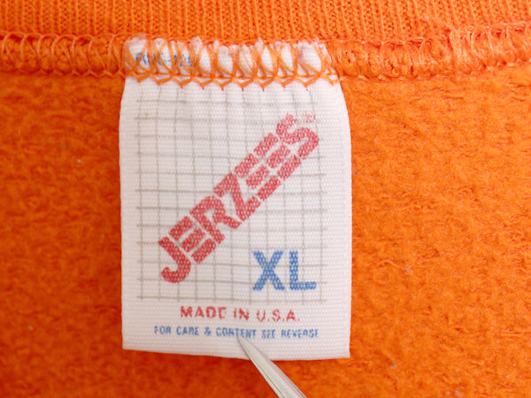 80s USA製 ジャージーズ 無地 スウェット XL 小さめ メンズ M レディース L / ヴィンテージ ブランク トレーナー 裏起毛 シンプル オレンジ