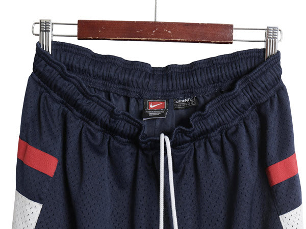00s ナイキ バスケットボール ショーツ メンズ M オールド カレッジ ワッペン メッシュ バスパン ショートパンツ ライナー付き スウッシュ