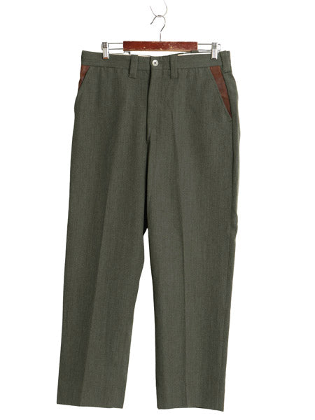 デッドストック 70s 筆記体タグ エルエルビーン ウィップコード スラックス パンツ 実寸 34 28.5 ヴィンテージ ウール レザー ストレート