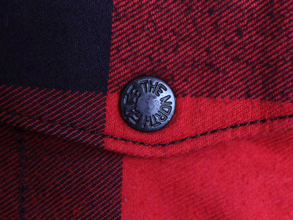 ノースフェイス ブロック チェック フランネル シャツ ジャケット メンズ M 古着 裏 ボア パイル フリース ライナー付き ブルゾン ツートン