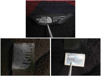 ノースフェイス ブロック チェック フランネル シャツ ジャケット メンズ M 古着 裏 ボア パイル フリース ライナー付き ブルゾン ツートン