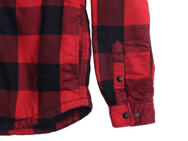 ノースフェイス ブロック チェック フランネル シャツ ジャケット メンズ M 古着 裏 ボア パイル フリース ライナー付き ブルゾン ツートン