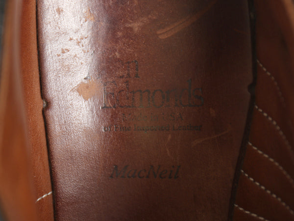 USA製 ★ アレンエドモンズ ロング ウイングチップ シューズ 8 1/2 26.5cm 程/ MACNEIL 本革 レザー 革靴 フルブローグ 外羽根 トラッド 黒
