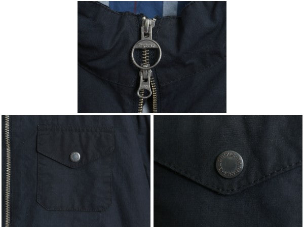 バブアー シティ ワックス ジャケット メンズ S ハイネック フルジップ ブルゾン ジャンパー オイルド ノンオイルド ショート丈 3ワラント