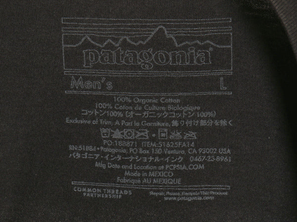 パタゴニア 両面 プリント 長袖 Tシャツ メンズ L / アウトドア ロンT ロングスリーブ P6 バックプリント カットソー シンプル トップス 黒
