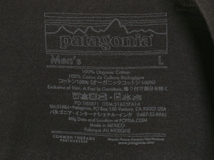 パタゴニア 両面 プリント 長袖 Tシャツ メンズ L / アウトドア ロンT ロングスリーブ P6 バックプリント カットソー シンプル トップス 黒