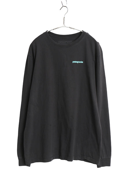 パタゴニア 両面 プリント 長袖 Tシャツ メンズ L / アウトドア ロンT ロングスリーブ P6 バックプリント カットソー シンプル トップス 黒