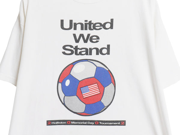 00s サッカー アート イラスト プリント Tシャツ メンズ XL 程/ オールド 企業 グラフィック キャラクター ヘビーウェイト 大きいサイズ 白