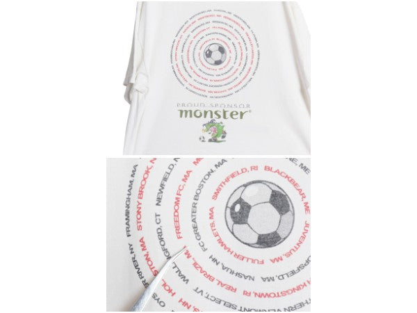 00s サッカー アート イラスト プリント Tシャツ メンズ XL 程/ オールド 企業 グラフィック キャラクター ヘビーウェイト 大きいサイズ 白