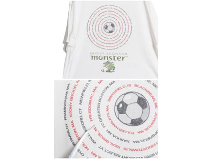 00s サッカー アート イラスト プリント Tシャツ メンズ XL 程/ オールド 企業 グラフィック キャラクター ヘビーウェイト 大きいサイズ 白