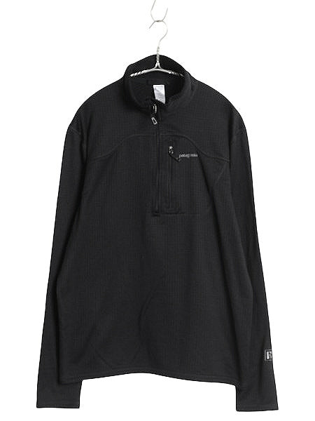 パタゴニア R1 プルオーバー メンズ XL / 12年製 カットソー レギュレーター ストレッチ 裏 フリース ハーフジップ ロンT 大きいサイズ 黒