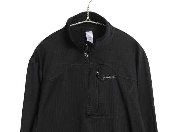 パタゴニア R1 プルオーバー メンズ XL / 12年製 カットソー レギュレーター ストレッチ 裏 フリース ハーフジップ ロンT 大きいサイズ 黒