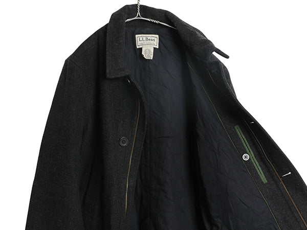 エルエルビーン ウール ハーフ コート メンズ L / 中綿 キルティング ライナー付き ハンティング ジャケット フルジップ ヘビーウェイト 