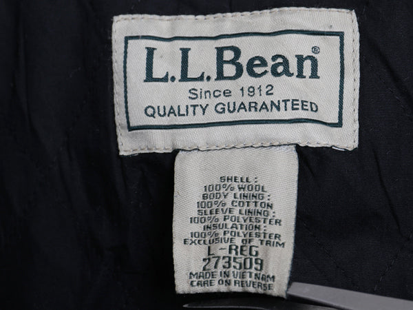 エルエルビーン ウール ハーフ コート メンズ L / 中綿 キルティング ライナー付き ハンティング ジャケット フルジップ ヘビーウェイト 