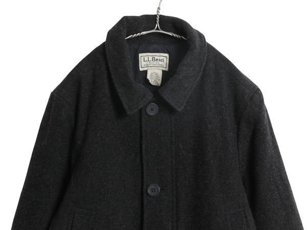 エルエルビーン ウール ハーフ コート メンズ L / 中綿 キルティング ライナー付き ハンティング ジャケット フルジップ ヘビーウェイト 