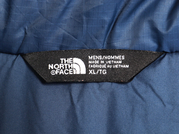 US企画 ノースフェイス ナイロン ダウン ベスト メンズ XL アウトドア 550フィル フルジップ キルティング 重ね着 前開き 紺 大きいサイズ