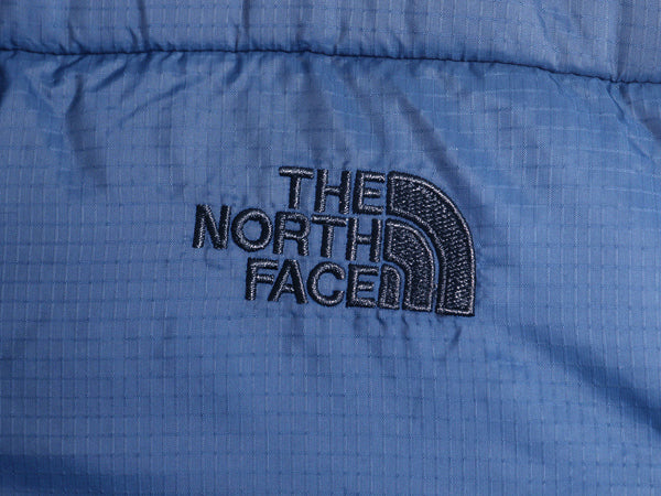 US企画 ノースフェイス ナイロン ダウン ベスト メンズ XL アウトドア 550フィル フルジップ キルティング 重ね着 前開き 紺 大きいサイズ