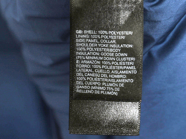 US企画 ノースフェイス ナイロン ダウン ベスト メンズ XL アウトドア 550フィル フルジップ キルティング 重ね着 前開き 紺 大きいサイズ