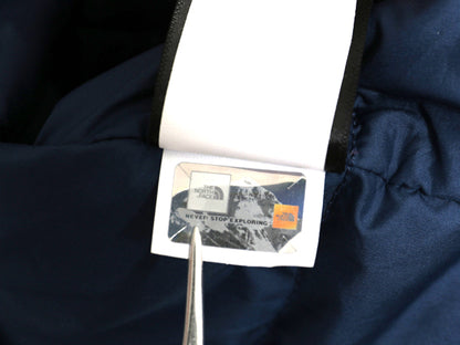 US企画 ノースフェイス ナイロン ダウン ベスト メンズ XL アウトドア 550フィル フルジップ キルティング 重ね着 前開き 紺 大きいサイズ