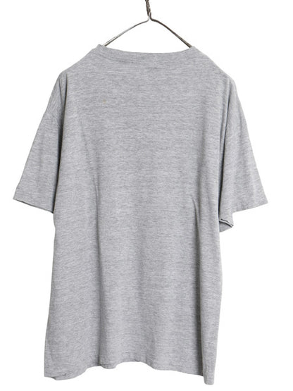 90s USA製 ナイキ スウッシュ ロゴ プリント Tシャツ メンズ L オールド 初期 銀タグ 当時物 カットソー シングルステッチ クルーネック 灰
