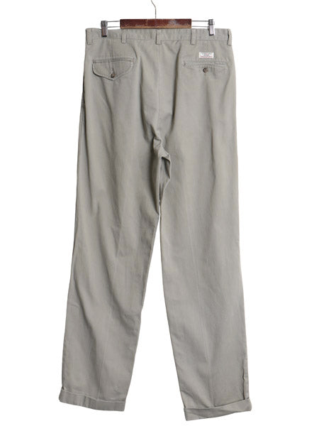  90s ポロ ラルフローレン チノ パンツ メンズ 35 34 / オールド HAMMOND PANT コットン スラックス ツータック ストレート ポロチノ 灰