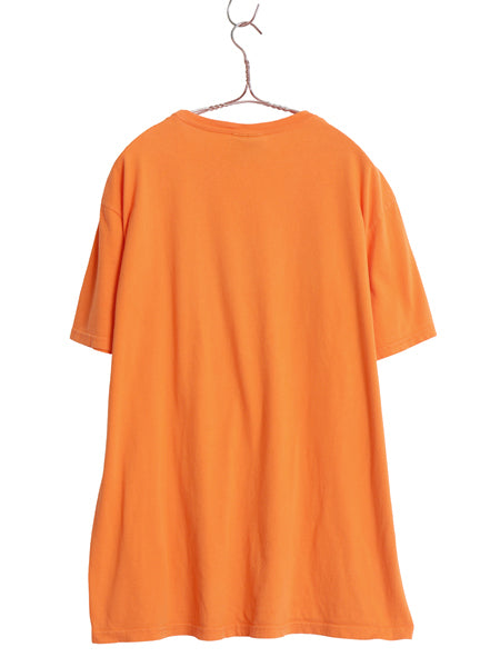 90s ポロスポーツ ラルフローレン プリント 半袖 Tシャツ メンズ M 古着 オールド ポロ カットソー シンプル ゆったり トップス オレンジ