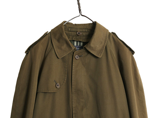 80s イギリス製 ★ バーバリー プローサム ショート トレンチ ジャケット メンズ L 程 ヴィンテージ 旧タグ ジャンパー ブルゾン オリーブ
