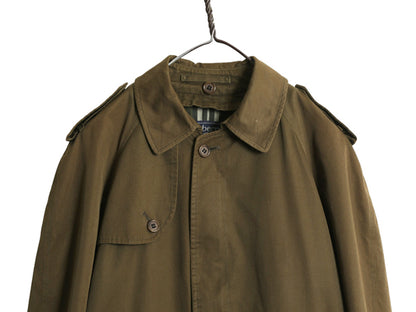80s イギリス製 ★ バーバリー プローサム ショート トレンチ ジャケット メンズ L 程 ヴィンテージ 旧タグ ジャンパー ブルゾン オリーブ