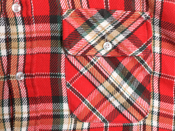 70s USA製 ★ KLONDIKE チェック ヘビー フランネル シャツ メンズ XL / 古着 ヴィンテージ コットン ネルシャツ 長袖シャツ ポケット付き