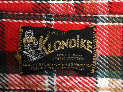 70s USA製 ★ KLONDIKE チェック ヘビー フランネル シャツ メンズ XL / 古着 ヴィンテージ コットン ネルシャツ 長袖シャツ ポケット付き
