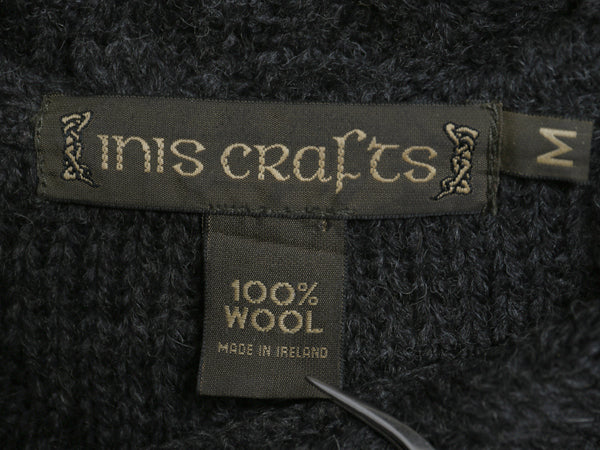 90s アイルランド製 INIS CRAFTS タートルネック フィッシャーマン ニット セーター レディース M オールド ウール ローゲージ ハイネック