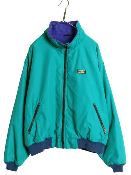 80s エルエルビーン ウォームアップ ジャケット メンズ XL 程 / ヴィンテージ ナイロン フルジップ フリース ライナー 付き 大きいサイズ