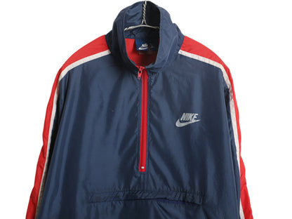 80s ナイキ ハーフジップ ナイロン ジャケット メンズ レディース M / ヴィンテージ 紺タグ プルオーバー ブルゾン スウッシュ パッカブル