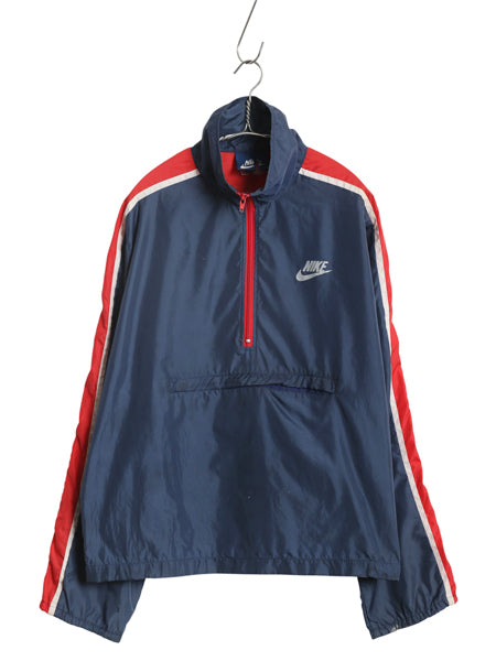 80s ナイキ ハーフジップ ナイロン ジャケット メンズ レディース M / ヴィンテージ 紺タグ プルオーバー ブルゾン スウッシュ パッカブル