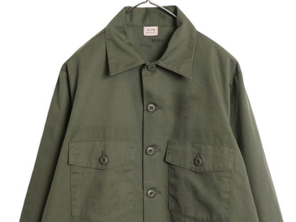 デッドストック 80s 米軍実物 US ARMY ユーティリティ シャツ L / 82年製 ヴィンテージ ミリタリー 軍物 OG507 長袖シャツ オリーブ カーキ