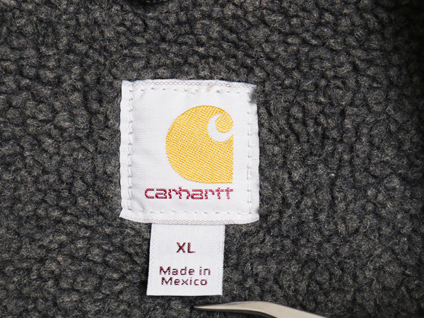 US企画 カーハート モックネック ダック ベスト メンズ XL / V33 裏 ボア パイル フリース フルジップ ハイネック ワーク 大きいサイズ 灰